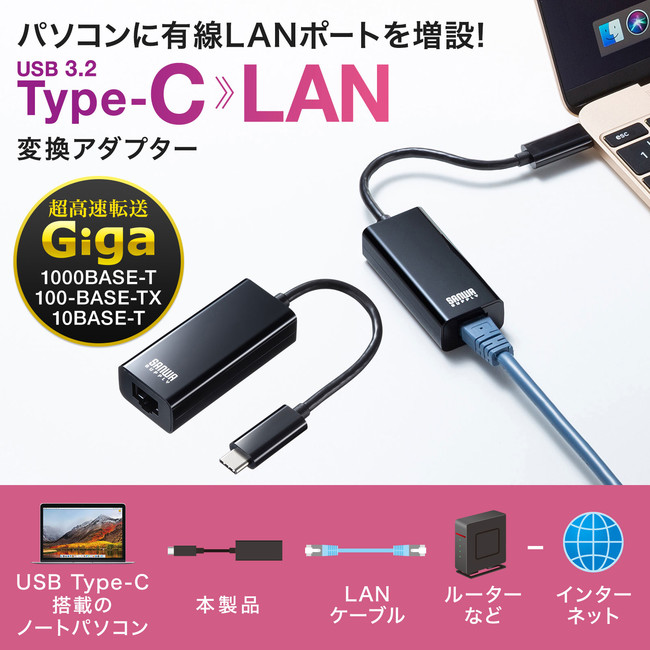 USB AポートまたはUSB Type-Cポートをギガビット対応LANポートに変換できるアダプタを発売 企業リリース | 日刊工業新聞 電子版