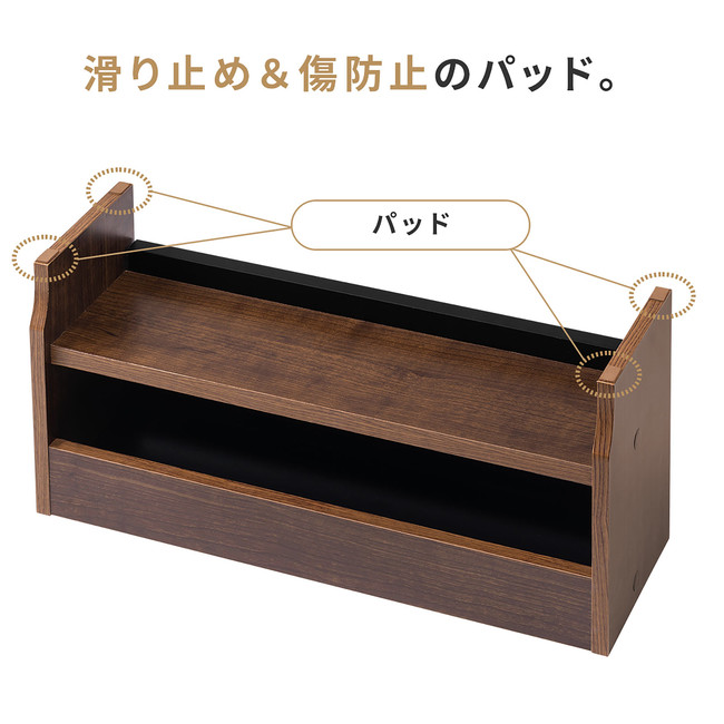 1204★ケーブルボックス  ブラック 木製 収納ボックス, 黒 幅50cm