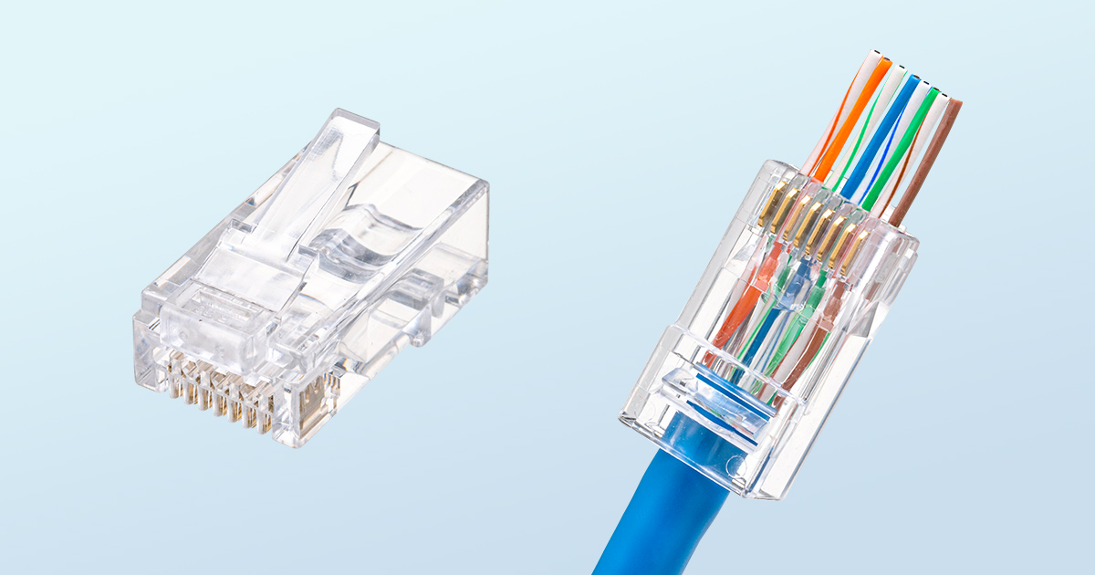 サンワサプライ RJ-45コネクタ(カテゴリ6、貫通型、単線・より線共用