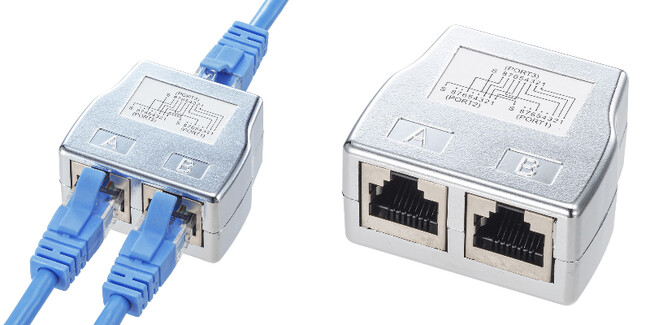 サンワサプライ RJ-45中継アダプタ(カテゴリ5) ASNADT-EX-5N2X5