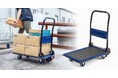 傾斜でも固定して荷物を出し入れできるストッパー付き台車を発売