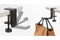 金属製クランプでしっかり固定できる折りたたみ式バッグハンガーを発売