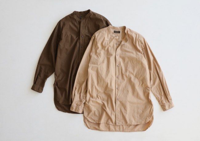 COFFEE DYED BAND COLLAR SHIRTS　￥12,000+TAX