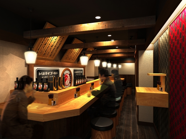 店内は16席のカウンターとスタンディングテーブル