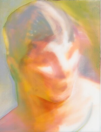 長谷川彰宏《Untitled no.12》2024　アクリル板、油彩、レジン 41×32 cm
