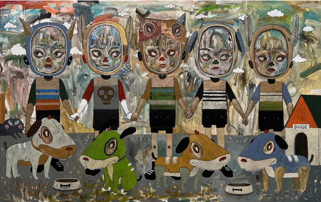 Reen Barrera, Take My Hand, 2023,Acrylic on canvas,152.4×243.8cm