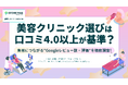 【調査レポート公開】美容クリニック選びは口コミ4.0以上が基準? 集客につながる“Googleレビュー数・評価” の影響を徹底分析
