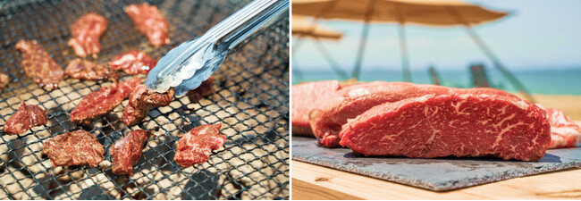 品質にこだわった厳選素材のBBQ。オプションではブロック肉の提供も。