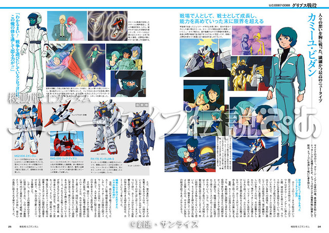 『機動戦士ガンダム　ニュータイプ伝説ぴあ』（ぴあ）中面　（Ｃ）創通・サンライズ