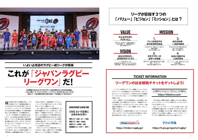 『ジャパンラグビー リーグワン 観戦ガイド 2022』（ぴあ）