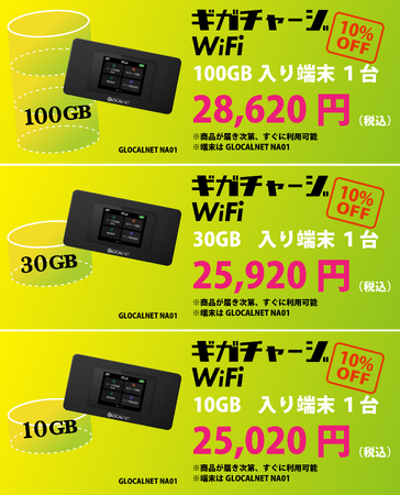 新商品ギガチャージ WiFi
