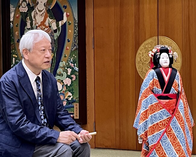 吉田勘彌氏と八百屋お七人形 吉田勘彌氏と八百屋お七人形