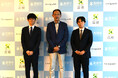 JTプロ公式戦出場の佐々木勇気八段と斎藤慎太郎八段が高槻市を訪問