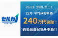 【2025年 年間レポート】勝ち抜き査定「セルカ」、平均成約単価が12月に過去最高の240万円を突破！
