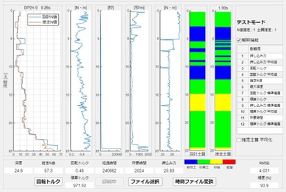 図2 杭支持層到達確認システムの画面例