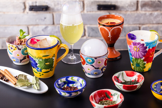 明るい色彩のモクテル