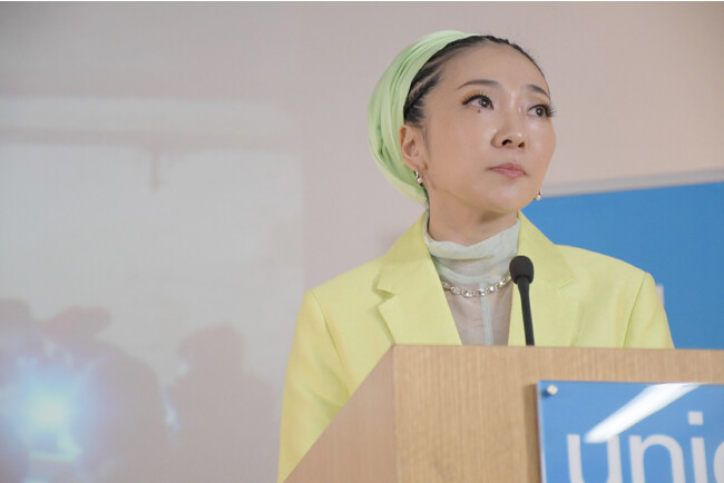 ウクライナと平和への想いを語るMISIA (C)︎日本ユニセフ協会