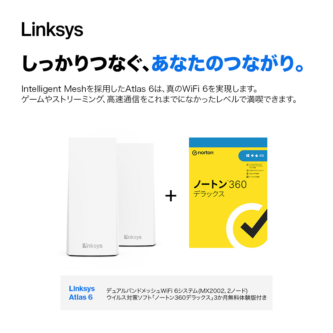 途切れない接続を実現】Linksys(リンクシス) Atlas 6デュアルバンド