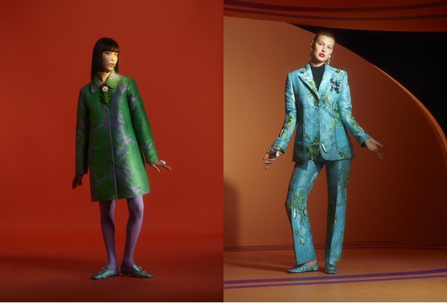 H&M レディース 「Iris Apfel x H&M」コレクション ジャカードコート￥14,999 ジャカードニットタイツ 2足セット￥3,999 デザインジャカードブレザー ￥16,999 ジャカードパンツ ￥12,999 