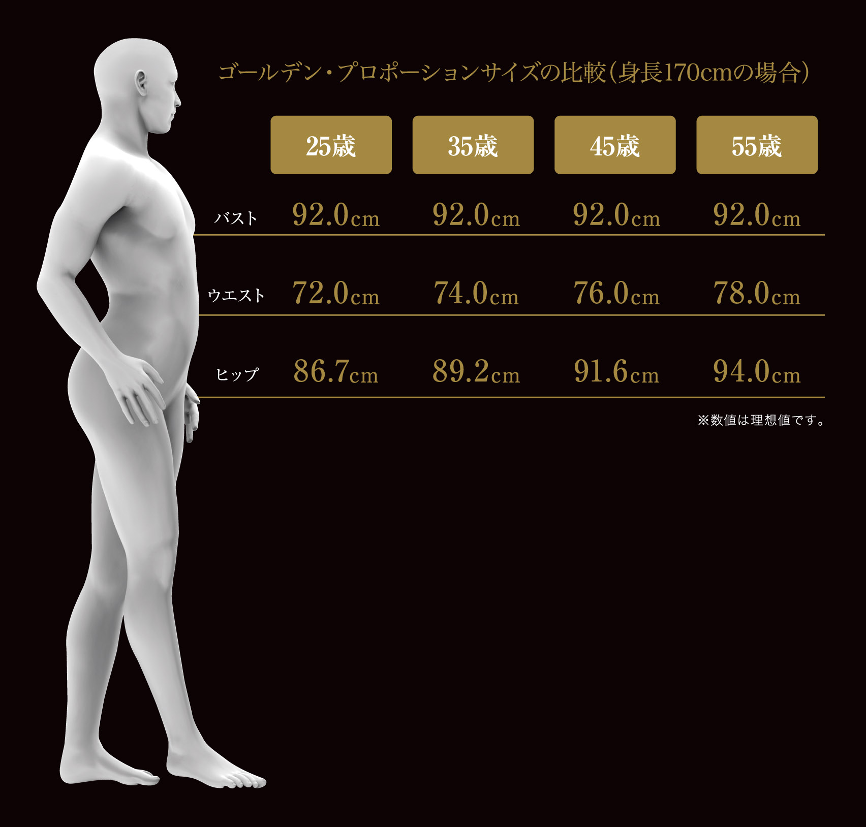 男前 な憧れの肉体は 日本人版ダビデ像 男性の理想体型 メンズ ゴールデン プロポーション を開発 ダイアナのプレスリリース