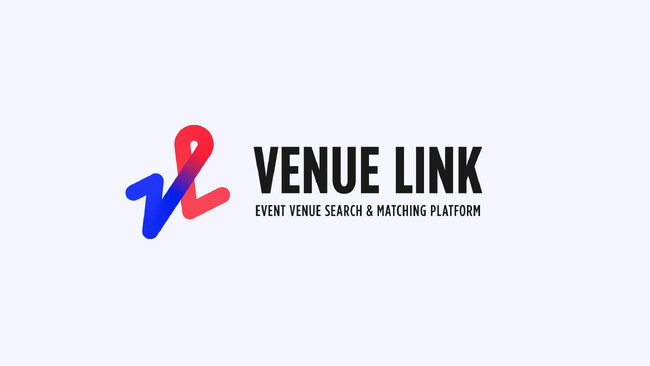 サービス名である「VENUE LINK」の「V」と「L」で構成。ユーザーと会場情報がマッチングするイメージ、その楽しさを表現。