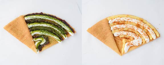 (左から)抹茶あんこ、ブリュレ (左から)抹茶あんこ、ブリュレ