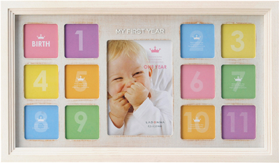 お子様の誕生から1歳までの写真を飾れるフォトフレーム 「12ヶ月ベビー