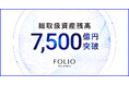 FOLIOホールディングスの総取扱資産残高が7,500億円を突破