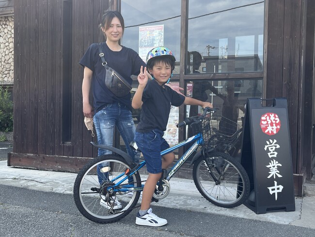 ヘルメット着用し自転車ご来店