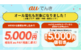 auでんき、WEB・店頭にて新規お申し込みで5,000円相当の特典！