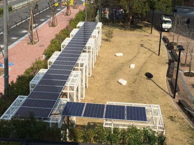 クールスポットに設置された自家消費型太陽光発電（大阪経済大学）