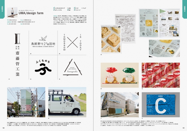 UMA／design farm：2007年、原田祐馬により設立。大阪を拠点に文化や福祉、地域に関わるプロジェクトを中心に、グラフィック、空間、展覧会や企画開発などを通して、理念を可視化し新しい体験をつくりだすことを目指している。「共に考え、共につくる」を大切に、対話と実験を繰り返すデザインを実践。現在のメンバーは、原田祐馬、山副佳祐、西野亮介、津田祐果、平川かな江の5人。