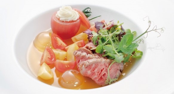 ▲POMONATOMATOminiを使った料理(※写真提供:志摩観光ホテル) ▲POMONATOMATOminiを使った料理(※写真提供:志摩観光ホテル)