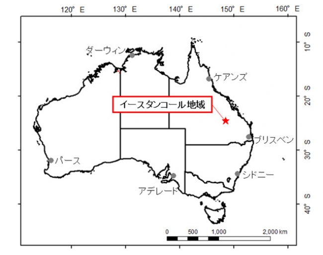 イースタンコール地域の位置