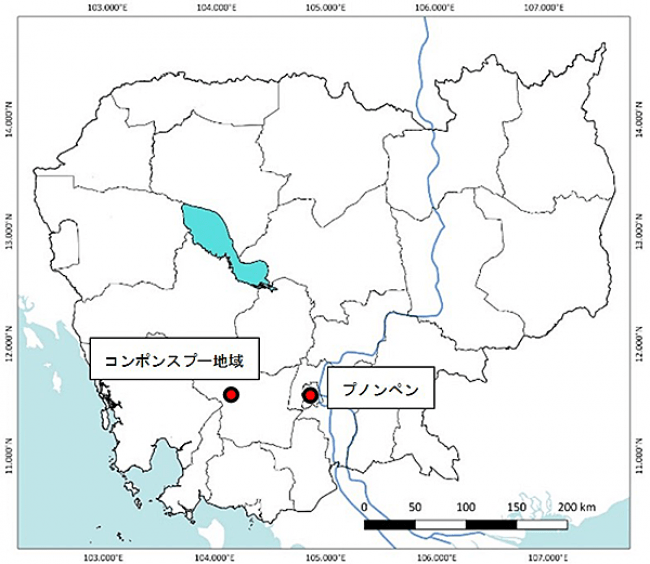 カンボジア・コンポンスプー地域位置図
