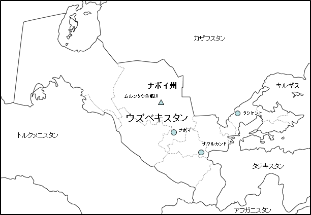 ウズベキスタン共和国ナボイ州位置図