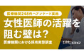 女性医師採用をどう考える?受け入れ制度や活躍事例から見る実態調査<医療機関248件が回答>