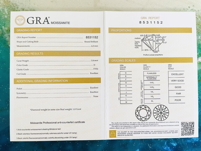 使用しているルース1つ1つがナンバリングされ、品質が保証されています。