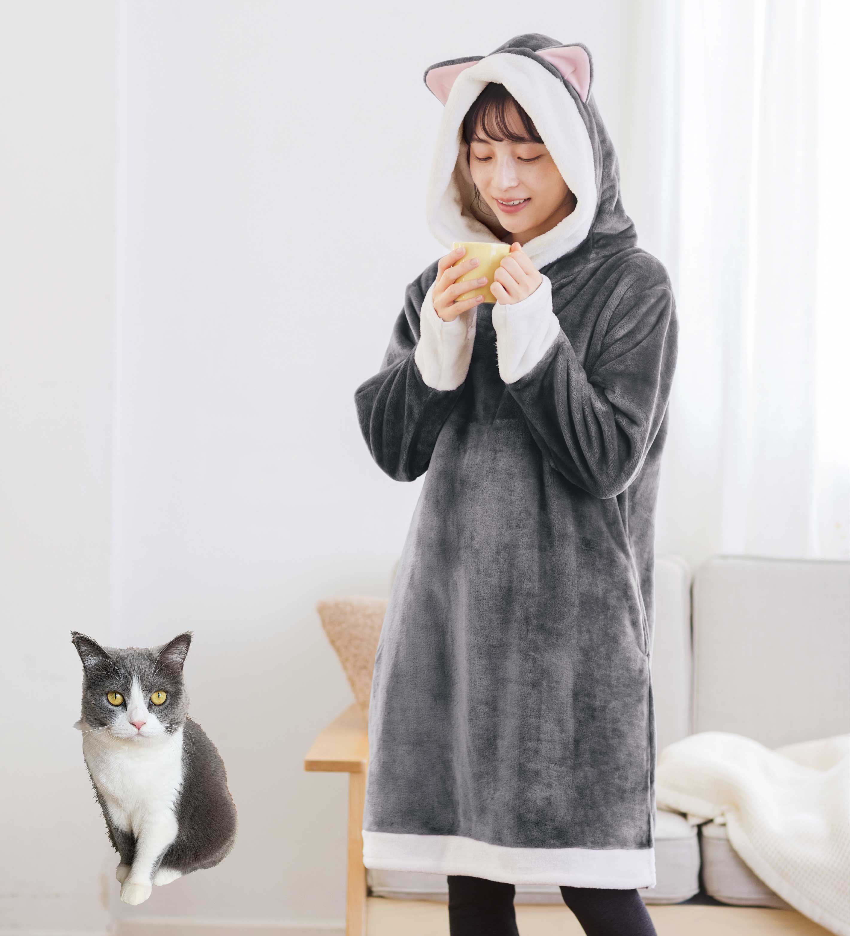 猫気分であったかリラックスタイムを なりきりにゃんこ ニュアンスカラーのハチワレルームウェア が フェリシモ猫 部 から新登場 株式会社フェリシモのプレスリリース 猫気分であったかリラックスタイムを なりきりにゃんこ ニュアンスカラーのハチワレルームウェア が フェリシモ猫 部 から新登場 株式会社フェリシモのプレスリリース