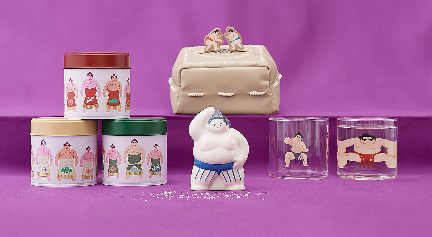 お相撲好きのプランナーが作った 相撲が取れる土俵ポーチ 力士の調味料ケース 力士の出世グラス 土俵入りイメージティー の4アイテムが フェリシモ You More から誕生 株式会社フェリシモのプレスリリース