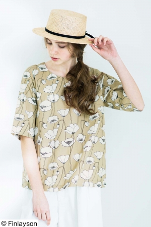 Finlayson　気分が華やぐ五分袖トップス〈ヴァルム〉1枚 ¥4,500（+8% ¥4,860)