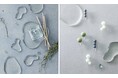 キルンワーク作家etrak glassさんと作った「水がこぼれたみたいなガラストレイ」と「ガラスの粒のイヤアクセ」がフェリシモ「SeeMONO」から新登場