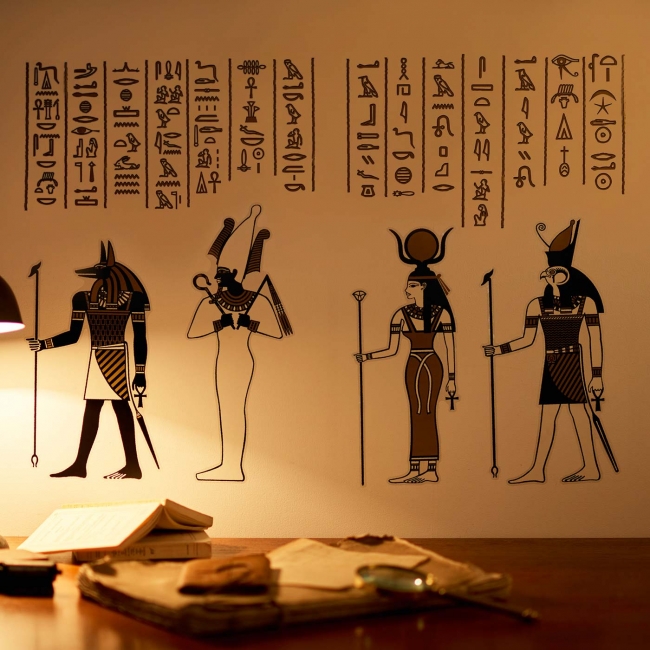 部屋が古代エジプトに！エジプトの神々やヒエログリフをデザインしたウォールシールがフェリシモ『YOU+MORE! [ユーモア]』から新登場 |  株式会社フェリシモのプレスリリース