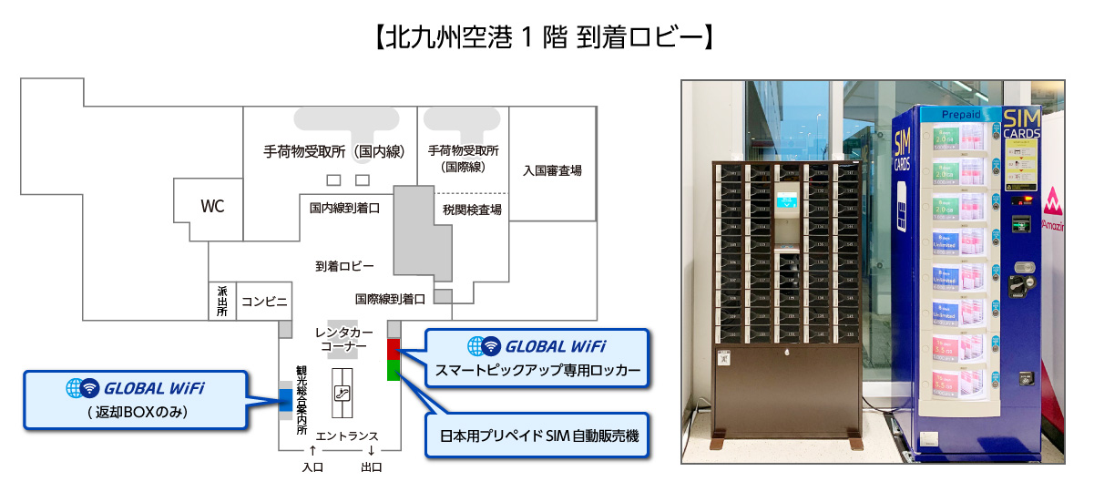 北九州空港にて グローバルwifi 初となる無人店舗による受渡し 返却と 自動販売機による日本用プリペイドsimの提供を開始 ビジョンのプレスリリース