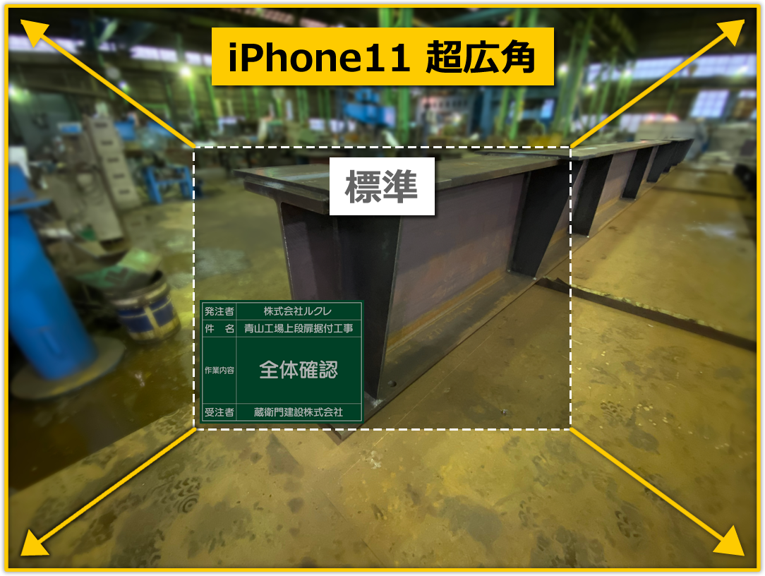 工事写真の撮影範囲が従来の4倍に！電子小黒板アプリ「蔵衛門工事黒板」がiPhone11“超広角レンズ”に対応～「蔵衛門御用達」が無料になるキャンペーンも実施中～