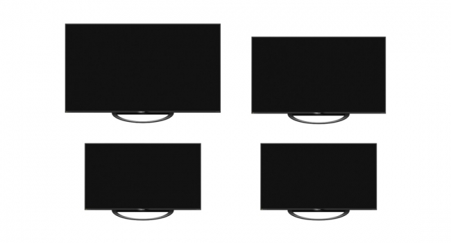 8K液晶テレビ AQUOS 8K ＜8T-C80AX1＞(上段左)、＜8T-C70AX1＞(上段右)、＜8T-C60AX1＞(下段左)、8K対応液晶テレビ AQUOS 8K ＜8T-C60AW1＞(下段右)