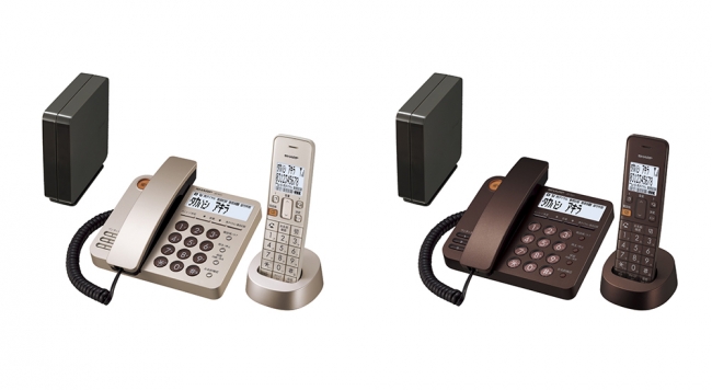 デジタルコードレス電話機＜左：JD-XG1CL-N(ゴールド系)　右：JD-XG1CL-T(ブラウン系)＞(＜JD-XG1CW＞は子機2台タイプ)　●画面はハメコミ合成です。実際の表示とは異なります。