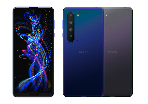 「AQUOS R5G」＜SH-RM14＞（左から、アースブルー、ブラックレイ）