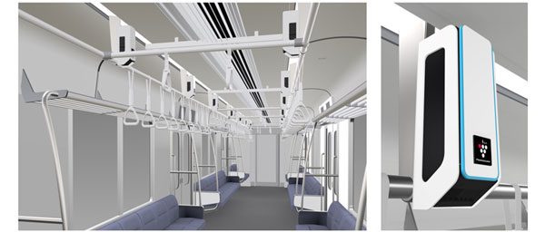 鉄道車両用プラズマクラスターイオン発生機の設置イメージ