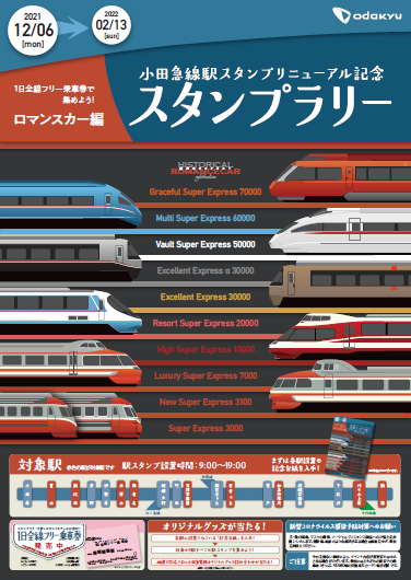 今年６月の 小田急線駅スタンプ リニューアルを記念した企画 １２月６日から 小田急線駅スタンプラリー ロマンスカー 編 実施 小田急電鉄株式会社のプレスリリース